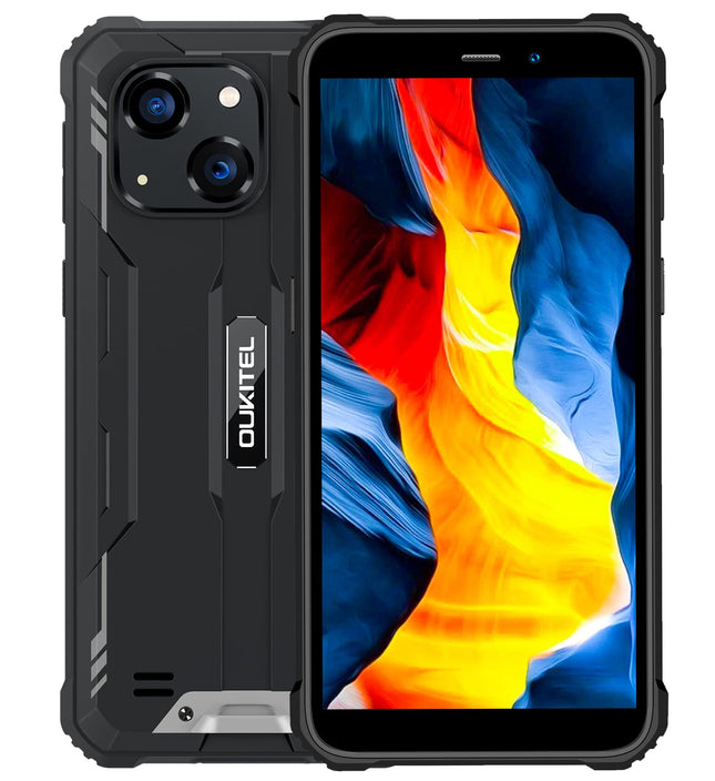 OUKITEL Android 12 õuetelefon ilma lepinguta WP20 PRO, 20MP topeltkaamera IP68 IP69K vastupidav nutitelefon, kaheksatuumaline 4GB 64GB, 6300mAh aku, 5.93'' HD+, topelt-SIM, näotuvastus, GPS NFC must