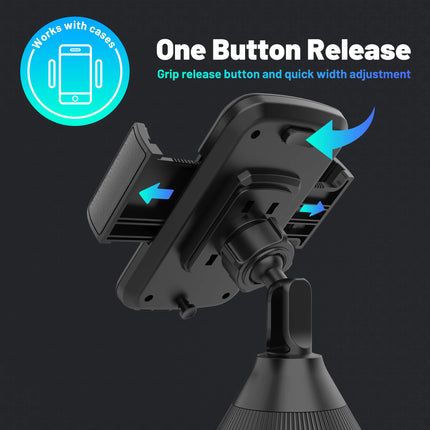 SEEKONE universal cell phone holder for car cup holder cell phone holder smartphone holder cup mount for cars, suitable for all smartphones with a size of 5.5 cm to 10 cm.