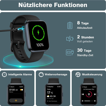 Nutikell naistele ja meestele, 1,8-tolline Fitpolo nutikell telefonifunktsiooniga/Alexa, aktiivsusmonitor pulsisageduse/unemonitoriga/IP68 veekindel aktiivsusmonitor naistele iPhone'i/Androidi jaoks, sammulugeja meestele