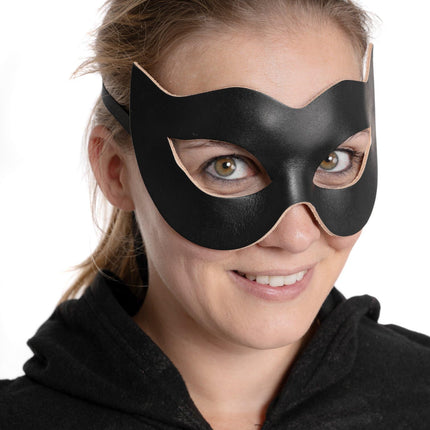 Andracori Veneetsia mask - Colombina Spiona must Veneetsia nahkmask