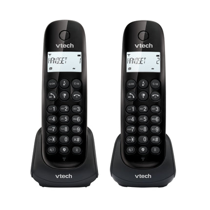 VTech CS1401 DECT Cordless Phone with 2 Handsets, Call Blocker, Speakerphone, Caller ID/Call Waiting, Backlit Display, ECO Mode, Low Radiation, Black