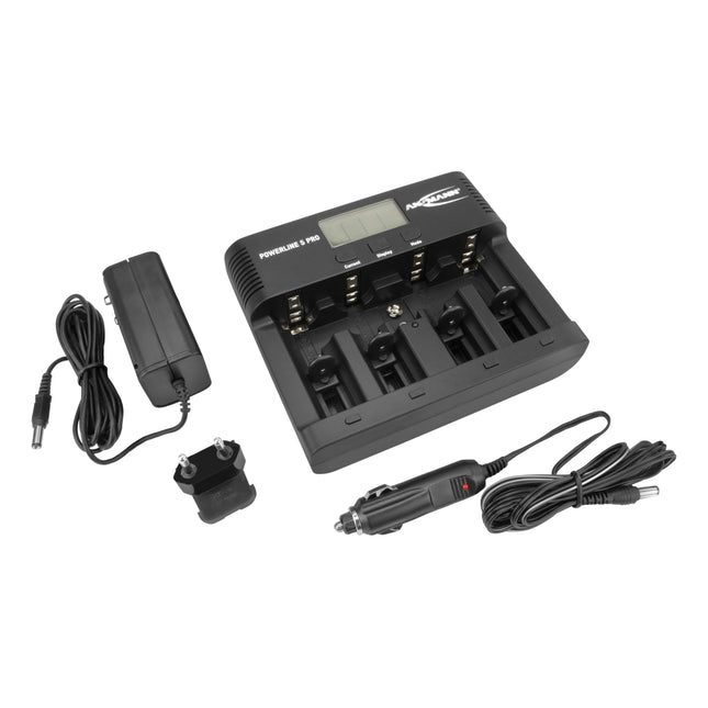 ANSMANN Powerline 5 Pro laadija NiMH/NiCd akude jaoks - LCD-ekraan, mikroprotsessoritehnoloogia, mitmekordne kaitse