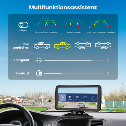 Foxparki juhtmevaba auto tahavaatekaamera: 4,8-tolline 1080P juhtmevaba tahavaatekaamera toetab 2 kaamerat, tahavaatekaamera moderniseerimine stabiilse signaaliga, IP69K veekindel, 6 parkimisjoont autole, veoautole ja haagissuvilale