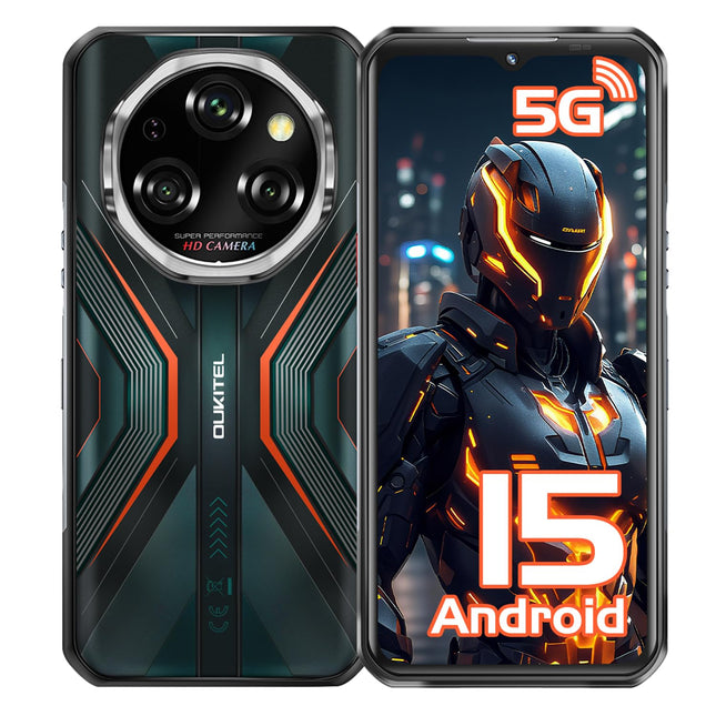 OUKITEL WP55 Android 15 Outdoor Handy 5G, 36GB+256GB/2TB Outdoor Smartphone Ohne Vertrag 11000mAh, 6,6" FHD+ 120Hz Baustellenhandy, 108MP+32MP+8MP Nachtsicht-Kamera, IP68 Wasserdicht Handy/NFC/OTG/GPS