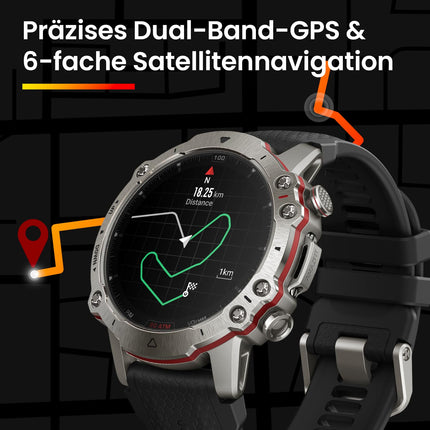 Amazfit Falcon 49mm Outdoor Smartwatch with Dual-Band GPS, Smart Sports Coach, Training Templates, 150 Sports Modes, Sapphire Display, Military-Grade Titanium Case, 20 ATM Water Resistant for Men and Women