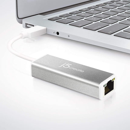 j5create USB 3.0 to Gigabit Ethernet Adapter - 10/100/1000 Ethernet RJ45 LAN Network Adapter for Mac, Windows 11/10/8.1/7, Chrome OS (JUE130)