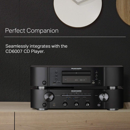 Marantz PM6007 HiFi Amplifier, Stereo Amplifier, 2x60W, Optical Input, Phono Input, Subwoofer Output, Black