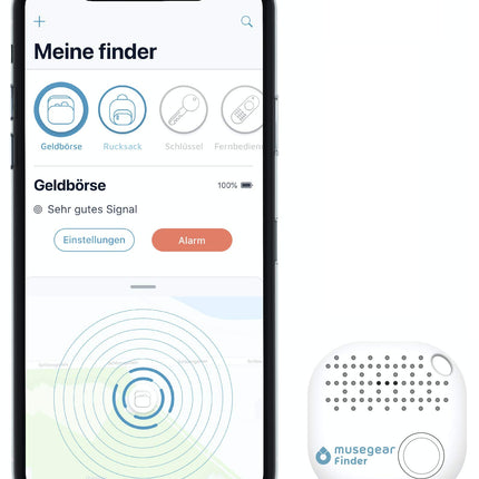 MuseGeari võtmeleidja Bluetooth-rakendusega | Valge võtmeleidja mobiiltelefonile | iOS-ile ja Androidile | Võtmete leidja