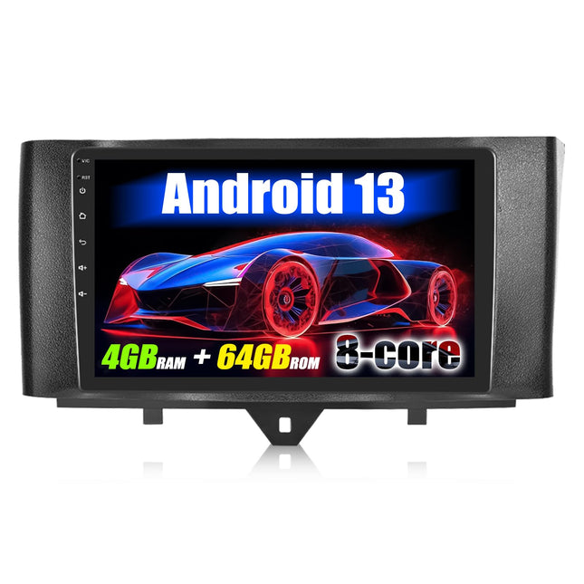 [8-tuumaline] SIXWIN 4+64G Android 13 Carplay Android Auto autoraadio Mercedes-Benz Smart Fortwo 2011-2015 jaoks, 9'' puuteekraan, 1280 * 720, DSP GPS WiFi BT USB FM RDS raadio Mirror Link + 32 riba ekvalaiser