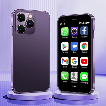 Hipipooo minitelefon, 3G nutitelefon, 3-tolline 1000mAh Android 8.1 varundusnutitelefon, 2GB+16GB (XS15-lilla)