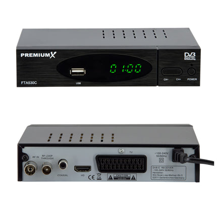 Premium X kaabelvastuvõtja DVB-C FTA 530C digitaalne FullHD teler, automaatne installimine, USB-meediapleier, SCART HDMI, kaabeltelevisioon igale kaabeloperaatorile.