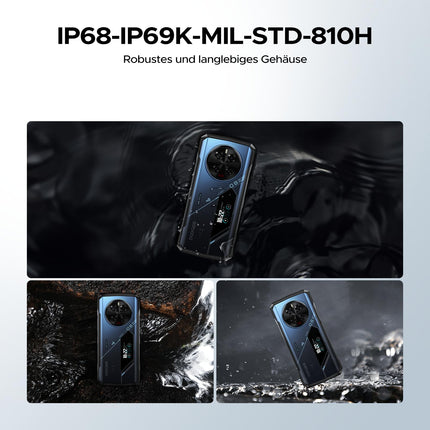 DOOGEE V40 PRO Outdoor Handy Ohne Vertrag 5G mit 1.47" Rear Screen - MediaTek Dimensity 7300 Android 14 Handy, 36GB RAM + 512GB ROM Outdoor Smartphone, 6.78” FHD+ 120Hz, 200MP, 8680mAh Baustellenhandy