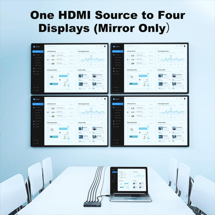 MT-VIKI 4K60Hz HDMI jaotur 1 sisend 4 väljund samaaegne HDMI jaotur 4 monitori peegel 1x4 EDID HDCP 2.2 4:4:4 40m pikamaa edastus
