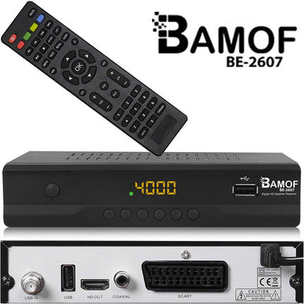 hd-line Bamof BE-2607 Digital Satellite Receiver - (HDTV, DVB-S/S2, HDMI, SCART, 2x USB 2.0, Full HD 1080p) [Pre-programmed for Astra Hotbird Türksat] [Energy Class A+++]