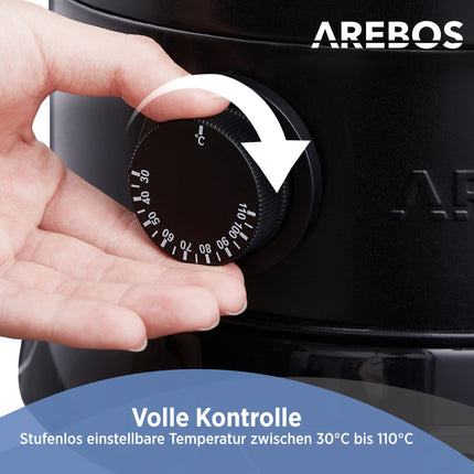 Arebos hõõgveinikann 950 W | Kuumade jookide dosaator | 6,8 L | tilgaaluse, kraani, termostaadi ja ülekuumenemiskaitsega | Temperatuuri reguleerimine 30–110 °C | Must