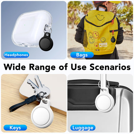 CASCHO Key Finder 2-Pack (Black and White), Smart Air Tag Compatible with Apple Find My? APP (iOS Only), Bluetooth Key Finder for Luggage/Suitcases/Bags, Pets