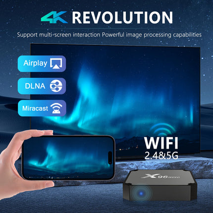 Android TV Box 4k, X96 Mini Android 11.0 nutiboks, voogedastusmeediapleier, Amlogic S905W2 neljatuumaline RAM 2GB ROM 16GB, kahekordne 2.4G/5.8G WiFi, HDR+ nutikoduboks telerile koos teleri puldiga