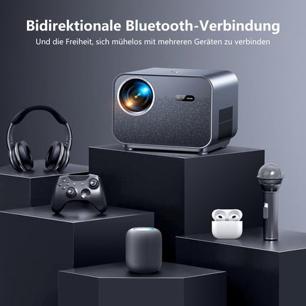 VGKE Smart Projector 4k Home Theater, Netflix Official/Autofocus/Keystone Correction, 30000 Lumens Full HD 1080p WiFi6 Bluetooth Video Projector with Dolby Audio, Home/Outdoor Projector for Phone/Laptop