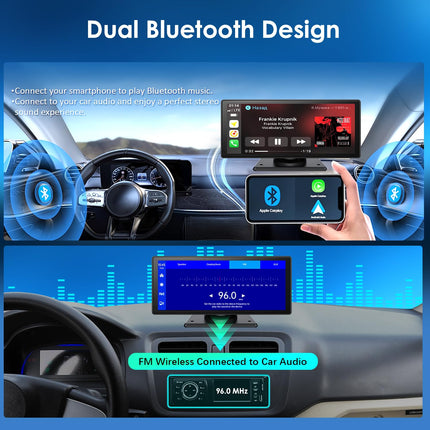 Kaasaskantav 8,88-tolline autostereo Carplay ja Android Auto funktsiooniga, HD Carplay ekraan autodele, tahavaatekaamera, Bluetooth, GPS-navigatsioon, Mirror Link, hääljuhtimine, AUX, FM, muusika/video taasesitus