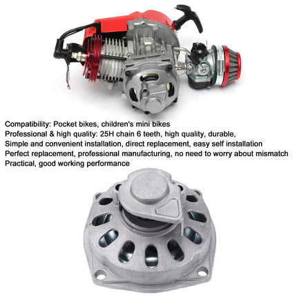Leapiture Mini 25H 6 Tooth Clutch Drum Gear Replacement for 47cc 49cc 2 Stroke Pocket Bike Motorcycle