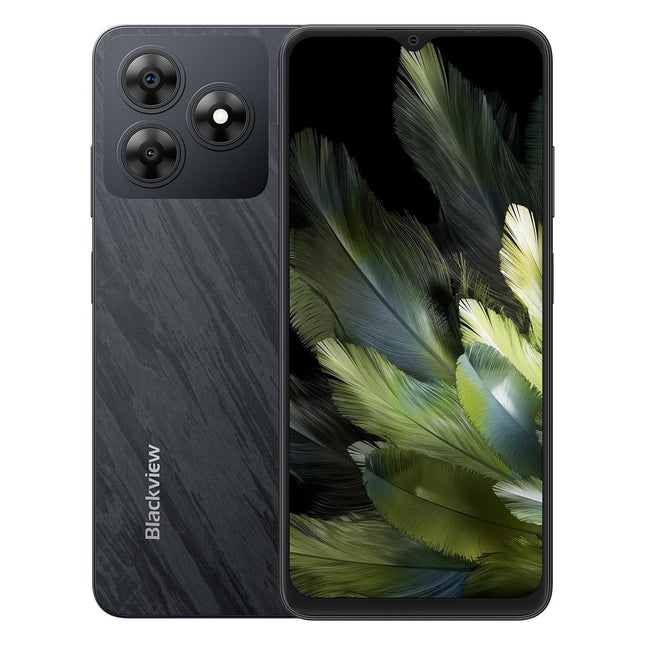 Blackview Wave 8 4G Android 14 nutitelefon ilma lepinguta, 12 GB + 256 GB (2 TB väline SD-kaart), 6,56-tolline HD+ ekraan (silmadele mugav režiim), 13 MP + 8 MP, kahe SIM-kaardiga mobiiltelefon, Smart-K Box kõlar, GPS, must