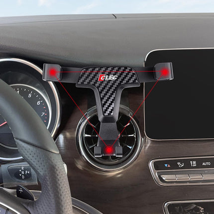 KÕRGELT LENDAV V-klassi 2015-2023 mobiiltelefonihoidja auto ventilatsioonikinnitusele, ainult vertikaalseks kasutamiseks (süsinikkiust tera)