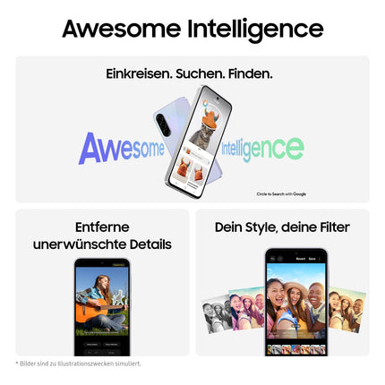 Samsung Galaxy A36 5G tehisintellektiga nutitelefon ilma lepinguta, lukustamata tehisintellektiga telefon Androidiga, 6 GB muutmälu, 128 GB salvestusruumi, 50 MP kaamera, Awesome Lavender, 2,5-aastane tootjagarantii [Ainult Amazonis]