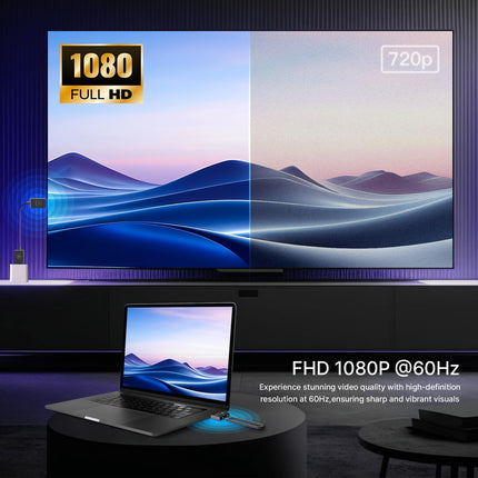 MINIX H1, 5G HDMI juhtmevaba saatja ja vastuvõtjaga, ühenda ja mängi, 1080P 165FT/50M HDMI voogedastusmängija, heli ja video, sülearvuti/arvuti/kaamera ja HDTV/projektori/monitori vahel