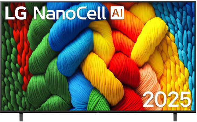 LG 75NANO80A6B teler 75-tolline (190 cm) 4K NanoCell tehisintellektiga teler (α7 Gen8 4K tehisintellektiga protsessor, webOS 25, 60 Hz) [mudeliaasta 2025]
