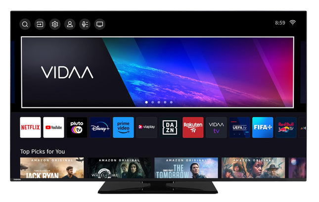 Toshiba 65-tolline nutiteler - VIDAA TV (4K UHD LED-teler, Dolby Vision HDR, kolmekordne tuuner) 65UV3463DA