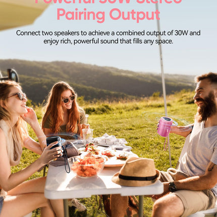 AY Portable Bluetooth Speaker with Light, Bluetooth Music Box with Powerful Crystal Clear Sound, IPX5 Waterproof, AUX &amp; TF Card Input, Stereo Pairing, 24h Battery Perfect for Home, Outdoors