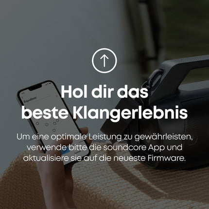 Soundcore Anker Motion Boom Plus IP67 väliskõlar, 80W stereoheli, kohandatud ekvalaiser ja bassivõimendus, USB-C, Bluetooth, sisseehitatud akupank, veekindel, telkimiseks, basseini jaoks, rannale, aeda