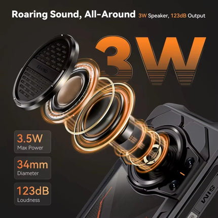 Cubot Kingkong Power 3 - nutitelefon 6,72-tollise FHD+ 120Hz ekraaniga, 24 GB (12 GB + 12 GB laiendatav) muutmälu ja 256 GB ROM-mäluga, 100 MP põhikaameraga, 10200mAh akuga, Android 14, Helio G99 kaheksatuumalise protsessoriga, musta värvi.
