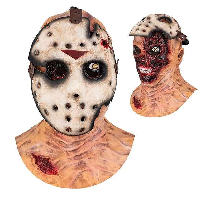 Goloxou Jasoni mask Rotten Double Layer Horror Zombie Hirmutav Realistlik Mask Näo Tapja Maskid Täiskasvanutele Halloweeni Karnevali Cosplay
