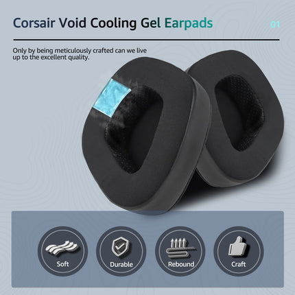 Wzsipod Frozen asenduskõrvapadjad Corsair Void Pro juhtmevabade/juhtmega mängukõrvaklappide jaoks, ühilduvad Corsair Void Elite arvutikõrvaklappidega, pehmed ja suure tihedusega mäluvahust