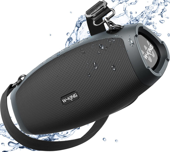 W-KING 120W Peak Bluetooth Speaker Large, IPX6 Music Box Speaker Bluetooth Party Boom Box, THREE Passive Radiators - Omnidirectional HiFi Super Bass/DSP/2 Woofers/42H/Power Bank/TF/AUX/EQ/Opener