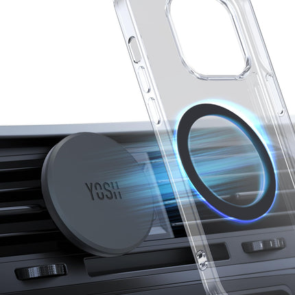YOSH autotelefoni hoidik MagSafe'ile, magnetiline autotelefoni hoidik õhutusava jaoks - [ei häiri juhtmevaba laadimist], universaalne iPhone 16 15 14, Samsungi, Pixeli ja muude seadmete jaoks - magnetilise rõngaga