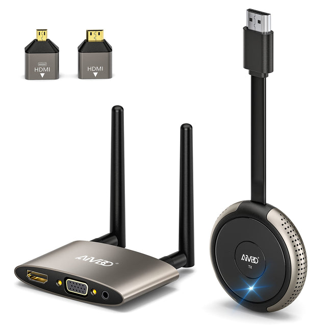 Wireless HDMI Transmitter and Receiver 4K, 5G 165FT/50M HDMI Extender HDMI VGA Video/Audio Dual-Screen Transmission, Live Broadcast for Laptop, Tablet, Camera, Support Nefix/TikTok/YouTube