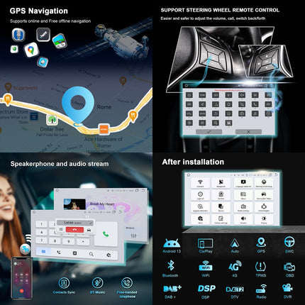 Android 12 autoraadio FIAT Fiorino/Qubo/Peugeot Bipper/Citroen Nemo jaoks, 7-tollise puutetundliku ekraaniga autoraadio toetab CarPlayd, Android Autot, MirrorLinki, Bluetoothi, roolijuhtimist (4-tuumaline 2GB+32GB)