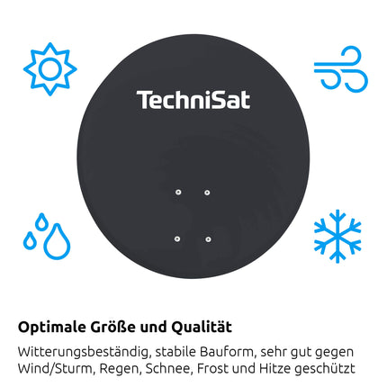 TechniSat TECHNITENNE 70 - Satelliitantenn (70 cm digitaalne satelliitsüsteem, antenn mastikinnitusega, ettevalmistatud 40 mm LNB jaoks) antratsiithall