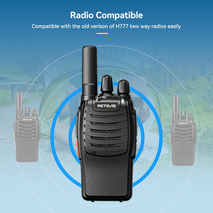 Retevis H777 raadiosaatja, kahesuunaline raadio laadimisalusega, C-tüüpi, kahesuunaline laadimine, ühe klõpsuga sageduse sidumine, VOX, mürasummutus, raadiosaatja perele, ratsutamine (1 tk, must)