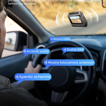Dashcam Car Front Rear - 4K + 1080P Car Camera External 2.4" IPS Screen, Dual Car Camera with 64 GB SD Card, Voice Output, Parking Monitoring, Enhanced Night Vision, WDR