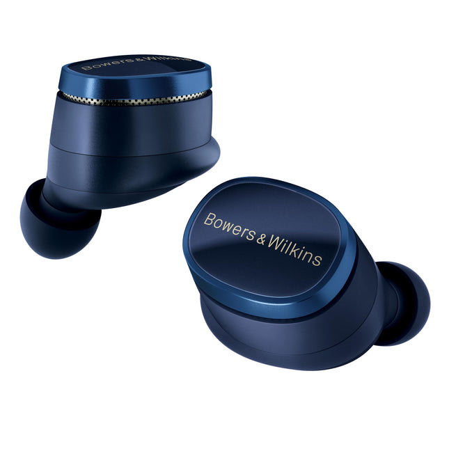 Bowers &amp; Wilkins Pi8 True Wilkins kõrvaklapid aktiivse mürasummutuse, Bluetoothi, AptX-i ja laadimisümbrisega, millel on juhtmevaba heli voogedastus – südaöösinine