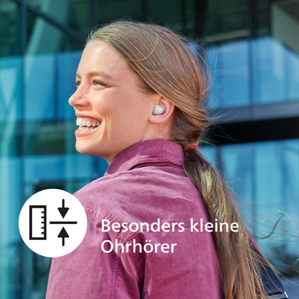Philips TAT2149WT täiesti juhtmevabad kõrvasisesed Bluetooth-kõrvaklapid - väikesed nupud. Suurepärane hinna ja kvaliteedi suhe. Looduslik heli. Dünaamiline bass, taskukohane laadimisümbris, selged kõned - valged