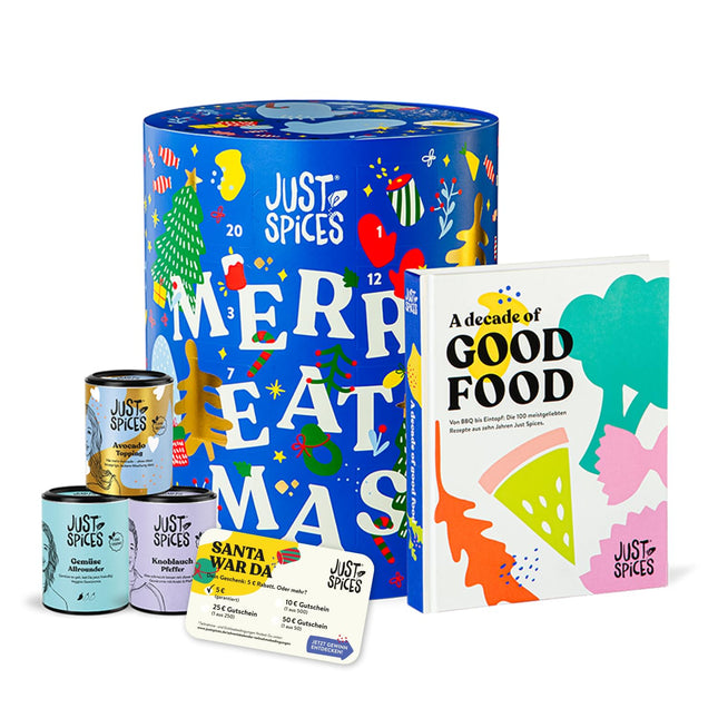 Just Spices suur vürtside advendikalender, 24 mitmekülgset vürtsisegu, üle 100 retsepti ja eriväljaanded