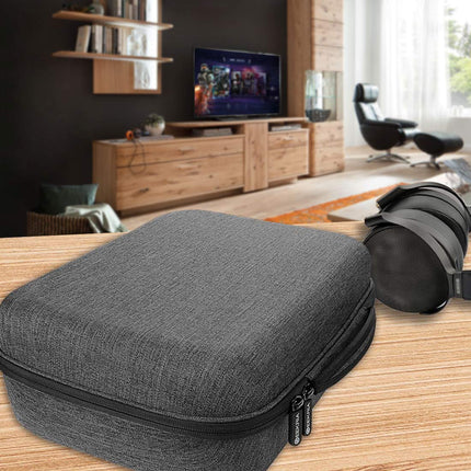 Geekria Headphone Case for Sony MDR-Z1R, MDR-Z7M2, Grado PS1000e, Denon AH-D5200, AH-D9200, JVC HA-SZ2000, HA-SZ1000e, Hard Carrying Case, Protective Bag (Gray)