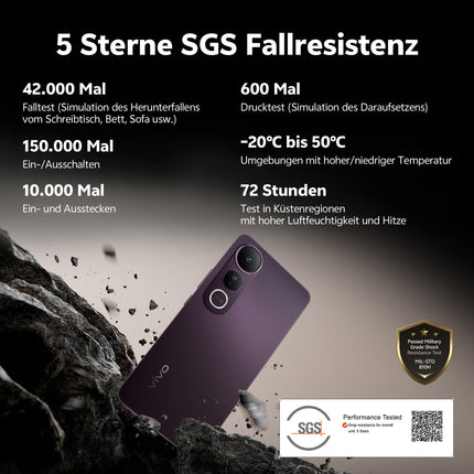 VIVO V50 Lite 5G nutitelefon, 8G+256G, komplekt laadija ja TWS 3e-ga, 6,77-tolline 120Hz P-OLED ekraan, 50MP Sony põhikaamera + 8MP ülilainurkkaamera, 5200mAh aku, 400% topeltstereokõlarid, IP65