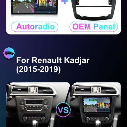 BXLIYER -[8G+256G, 8-tuumaline] - Android 14 IPS autoraadio Renault Kadjarile (2015-2019) - juhtmevaba CarPlay/Android Auto/DSP - LED-kaamera ja mikrofon - 9-tolline 2 DIN-ekraan - DAB-juhtimine roolilt, kiirkäivitus, 360-kraadine WiFi