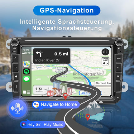 Android autoraadio navigatsiooniekraaniga VW Golf 5 6-kohalisele Passat Sharanile Tiguanile, juhtmevaba Android Auto 8-tuumaline 4G+64G Golfi raadio Carplay, 8-tolline VW Polo T5 Caddy raadio Bluetooth RDS FM GPS WiFi