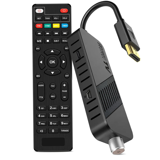 LEYF DVB-S2 satelliitvastuvõtja, Full HD 1080P HDMI teleripulk, satelliitvastuvõtja, peidetud teleri taha, digitaalne ekraan, H265 HEVC Main 10 Bit, 2-in-1 universaalne kaugjuhtimispult, USB